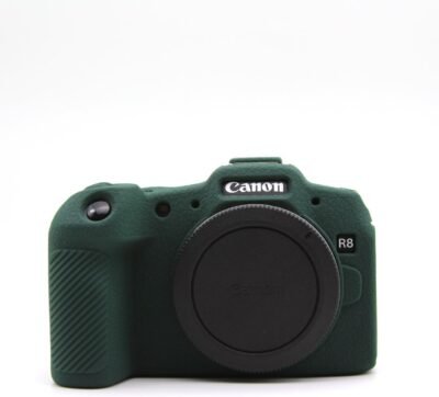 カメラケースカメラケースeos r8用 -保護シリコンデジタル一眼レフスキンカバー、取り外し可能なケージ、耐衝撃、防塵（テクスチャグリーン）