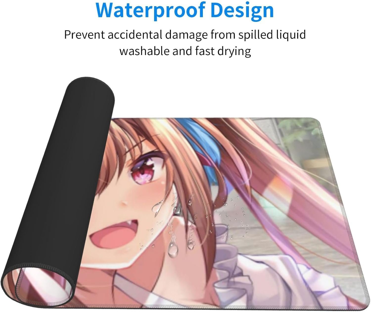 デスクマット、ダイワスカーレットホースの娘、大きなデスクパッド、滝忌避剤、マウスパッド、セクシーなキャラクター、ゴムゲーム、ゲーム用のキーボードパッド、オフィスまたは家庭用デスク保護コンピューターマットアンチスリップ互換性のあるオフィス用の液体 /熱 /ダストプルーフ互換性のあるマウスマウス多機能イージーケア機能エッジステッチ40*75CM - 이미지 4