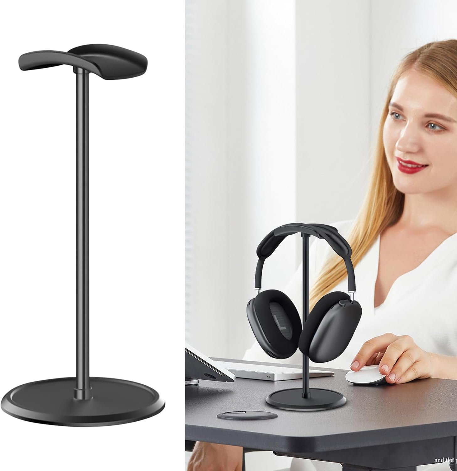 ヘッドフォンスタンド - ヘッドギアハンガー|ヘッドセットディスプレイハンガーラック|イヤホンディスプレイホルダーゲームヘッドギアマウントオーガナイザーPCデスクルームの男性用メンストレージコンピューターボーイズ - 이미지 3