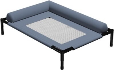 犬のベッドベッド、高架犬のベッド、枕と| 猫の屋内キャンプパティオサンバストレーニングトレーニング用の取り外し可能なペット家具