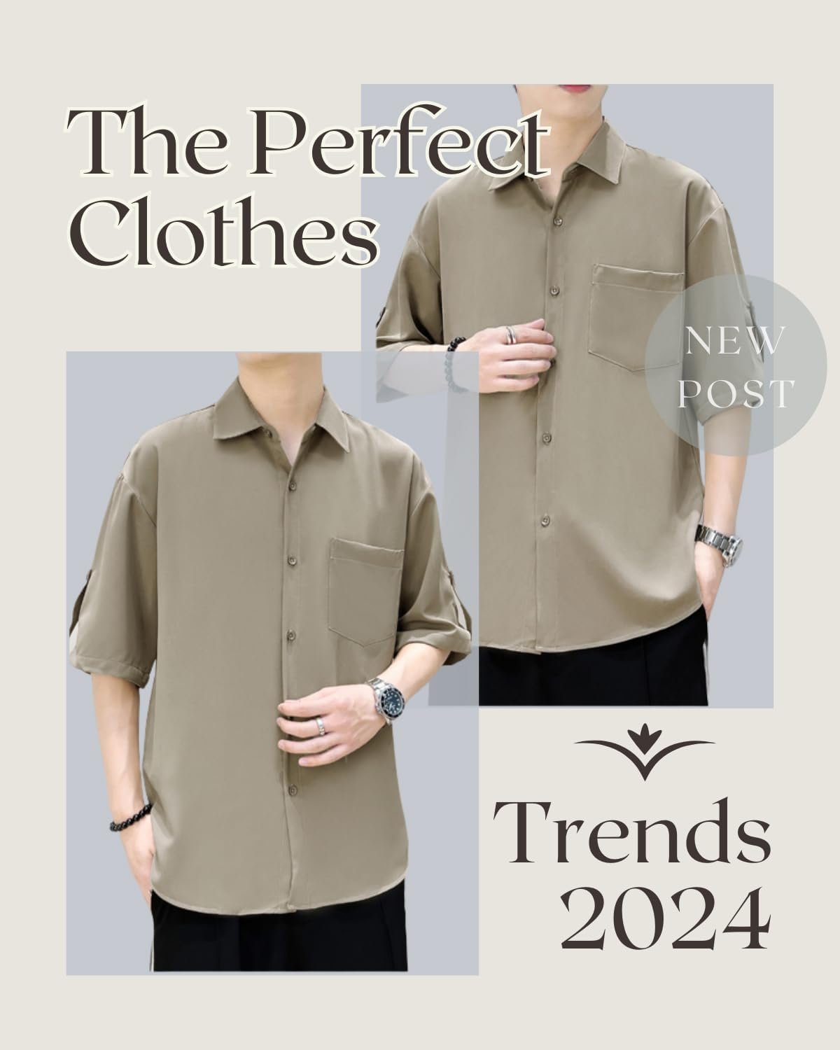 Foveitaa Men's Summer Shirt、半袖、ハーフスリーブ、大きなサイズ、ルーズフィット、アイスシルク、クール、クール、ビジネス、カジュアル、シンプル、スタイリッシュ、快適、軽量、柔らかい、ソフトカラー、クール、ファッショナブル - 이미지 4