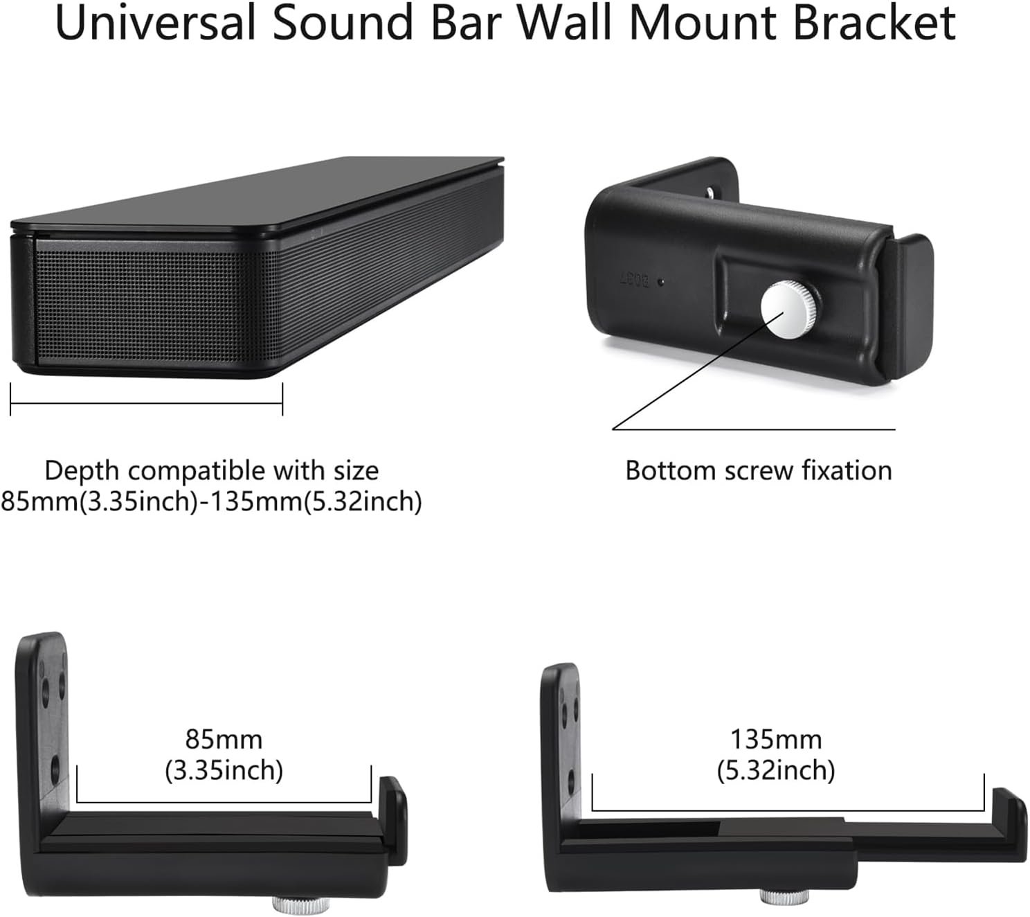 テレビサウンドバーマウント| 壁取り付けブラケット -奥行き調節可能3.5〜5.4インチインチ寝室モールホテル - 이미지 7