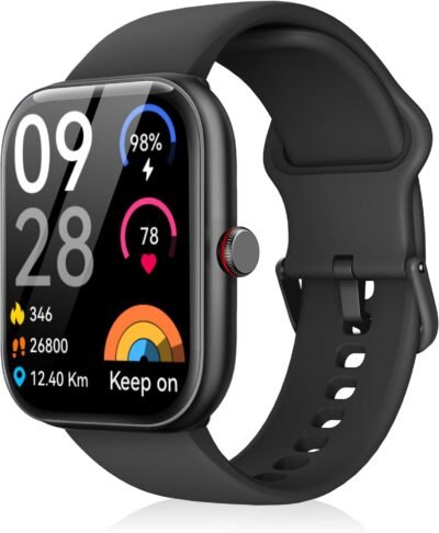 Smart Watch、Bluetooth 5.3、アクティビティトラッカー、iPhone/Androidと互換性、100種類のエクササイズモード、アームリフト、IP68防水、DIYダイヤル、連続操作、10日間の連続操作、