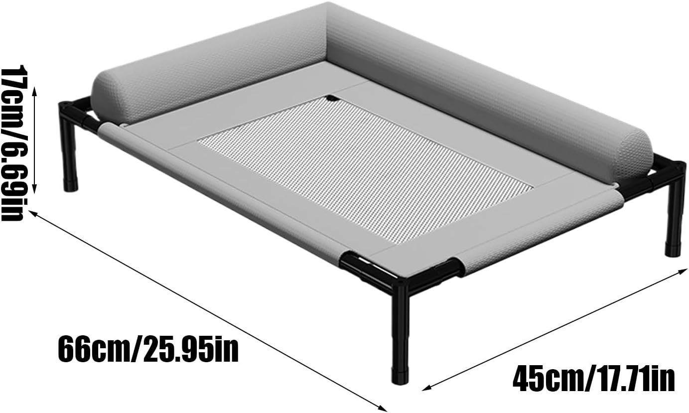 枕と通気性メッシュを備えた犬 - 屋内パティオキャンプ用の取り外し可能なペット家具ベッド、高犬のベッド枕と通気性メッシュの犬 - 屋内パティオキャンプ用の取り外し可能なペット家具ベッド - 이미지 7