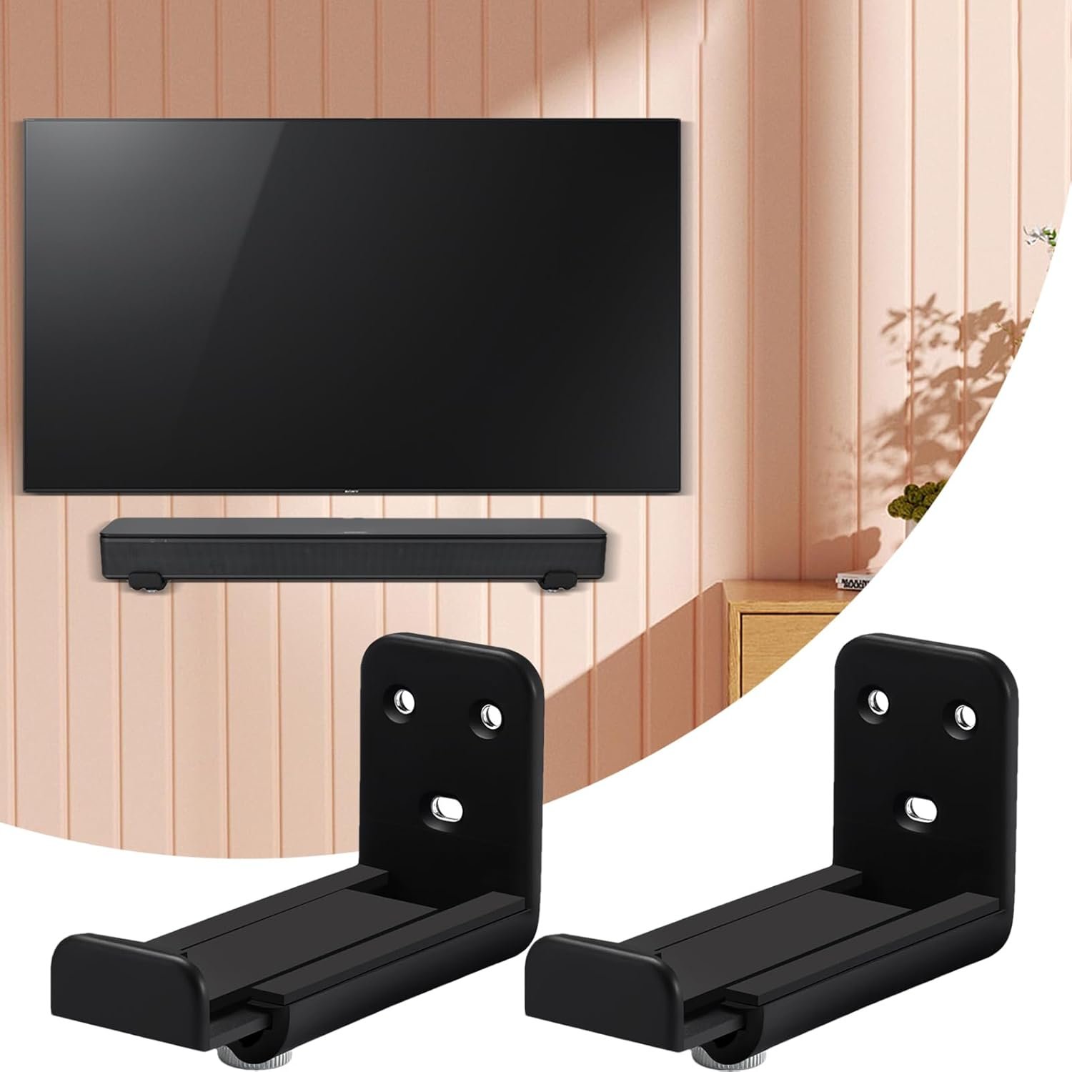 テレビサウンドバーマウント| 壁取り付けブラケット -奥行き調節可能3.5〜5.4インチインチ寝室モールホテル - 이미지 3