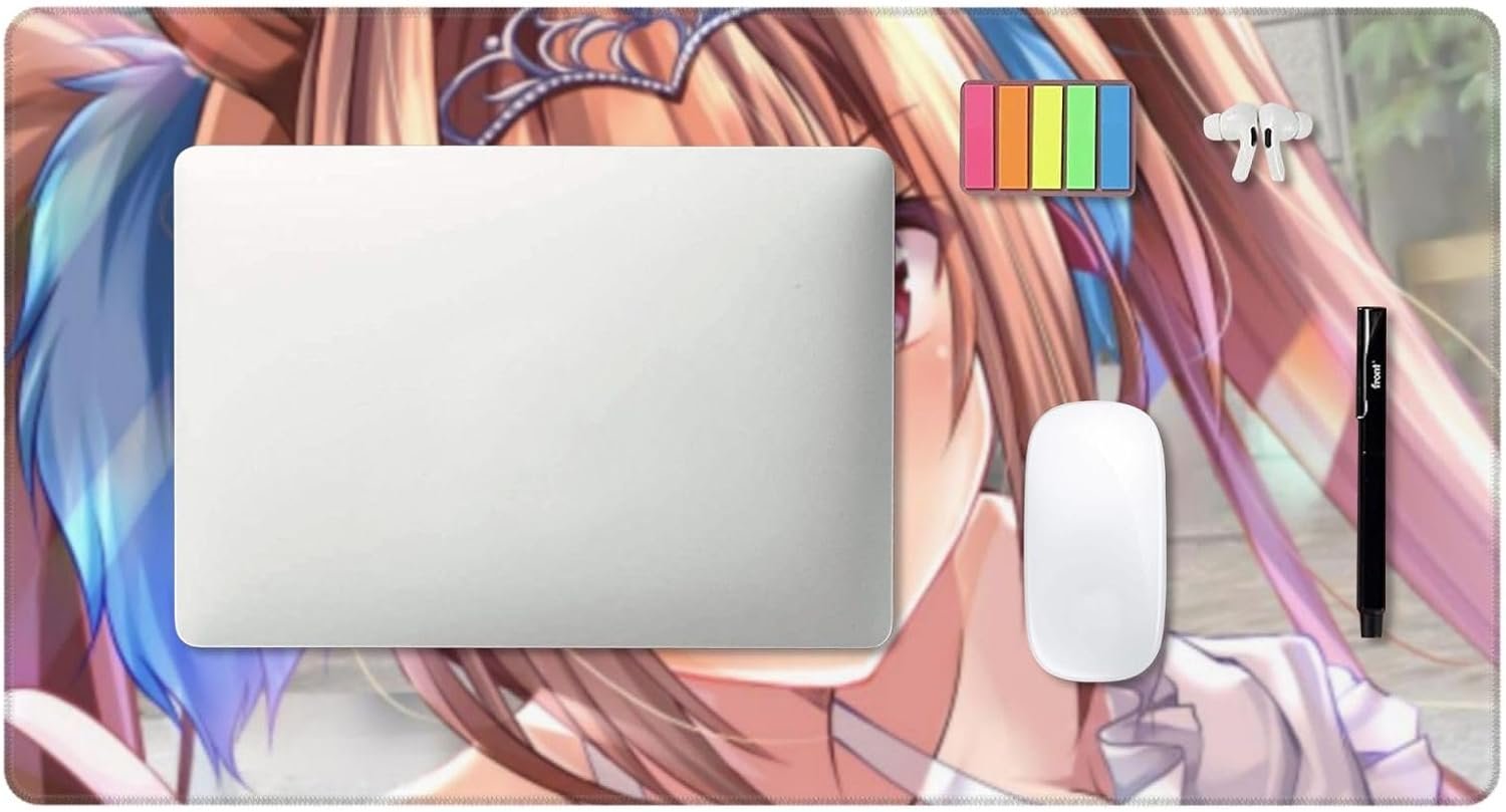 デスクマット、ダイワスカーレットホースの娘、大きなデスクパッド、滝忌避剤、マウスパッド、セクシーなキャラクター、ゴムゲーム、ゲーム用のキーボードパッド、オフィスまたは家庭用デスク保護コンピューターマットアンチスリップ互換性のあるオフィス用の液体 /熱 /ダストプルーフ互換性のあるマウスマウス多機能イージーケア機能エッジステッチ40*75CM - 이미지 7