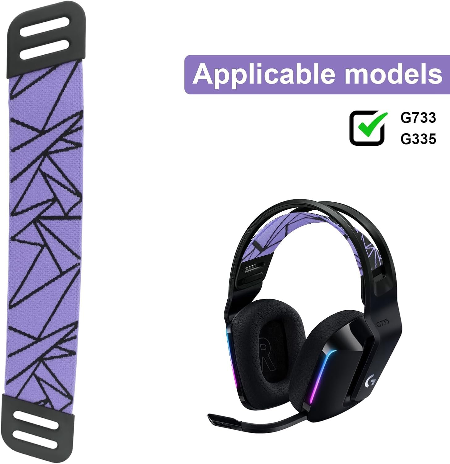 G733ヘッドバンドヘッドセットストラップ交換G733ストラップトップバンドパーツパッドアクセサリーLogitech G733 Wireless G335 Wired Gaming Headsetと互換性 - 이미지 4