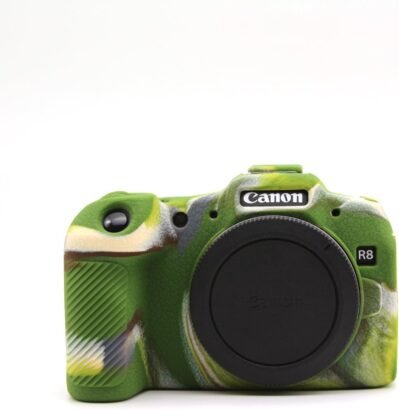 カメラケースカメラケースeosr8用 -保護シリコンデジタル一眼レフスキンカバー、取り外し可能なケージ、耐衝撃、防塵（テクスチャカモ）