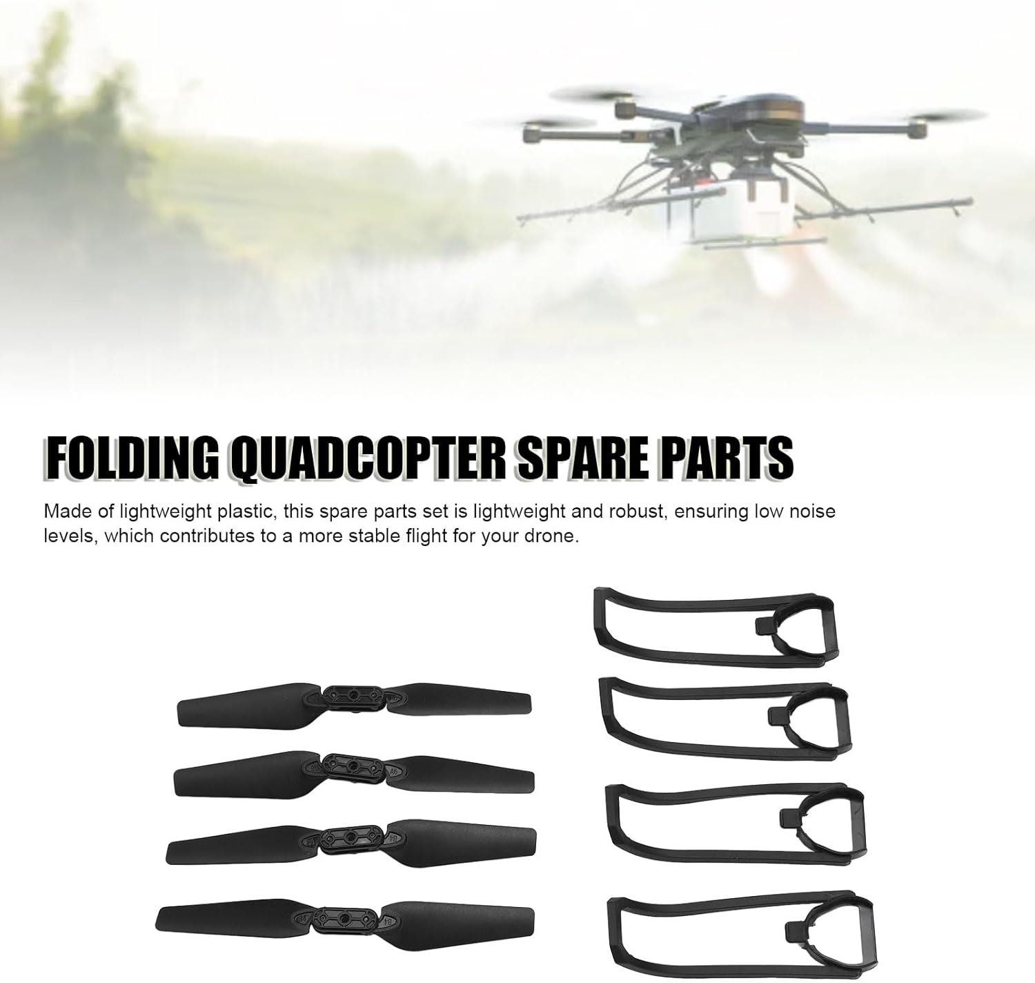 Quadcopter Propeller保護カバー折りたたみリモートドローンスペアパーツキットE88 E99 E100 K3ドローンの充電ケーブルと軽量プラスチックアクセサリー - 이미지 2