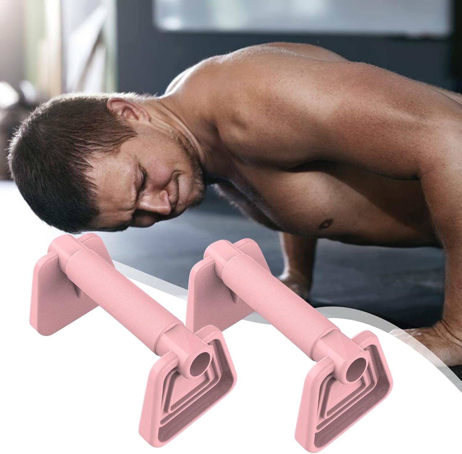 プッシュアップ -男性用プッシュアップバー| プッシュアップバー筋力トレーニング、人間工学に基づいたプッシュアップスタンドプレートフィットネスラック、腕立て伏せエクササイズ器具、フロアワークアウト、ポータブル、ホームジム、男性、女性、フィットネス用 - 이미지 4