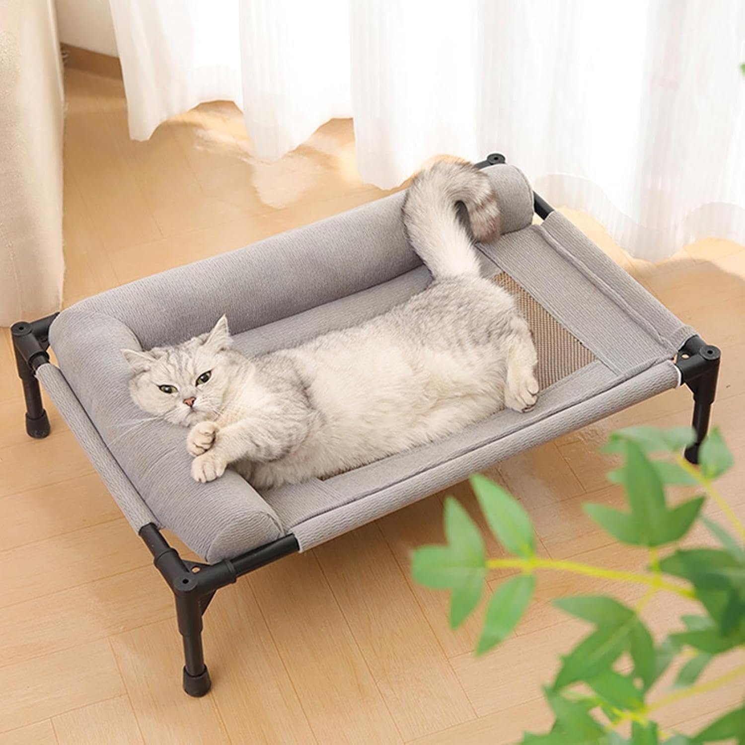 枕と通気性メッシュを備えた犬 - 屋内パティオキャンプ用の取り外し可能なペット家具ベッド、高犬のベッド枕と通気性メッシュの犬 - 屋内パティオキャンプ用の取り外し可能なペット家具ベッド - 이미지 2
