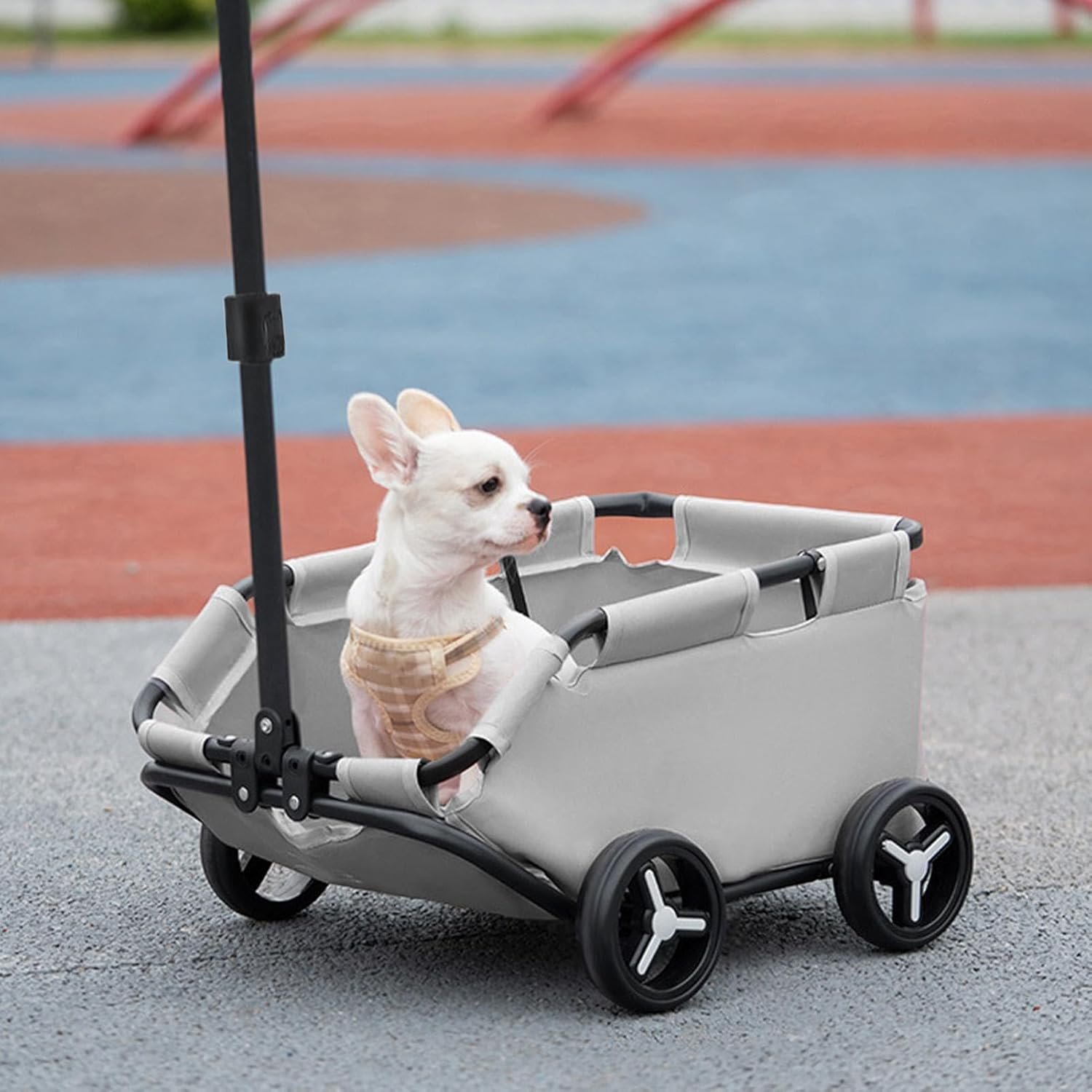 犬ベビーカー - 車輪付きの猫キャリア|軽量折りたたみ式4輪犬ベビーカー、旅行、ショッピング、ウォーキング、演奏、犬のベビーカーのための小型犬ベビーカー - 車輪の猫キャリア|旅行 - 이미지 5