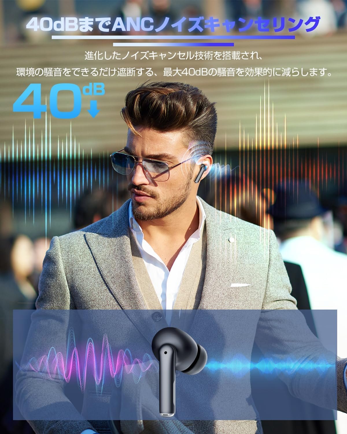 「業界の新しいスター」AIリアルタイム翻訳ワイヤレスイヤホン、Bluetooth 5.4、ANCノイズキャンセル、ハンズフリーコール、CVC 8.0コール、ENCノイズリダクション、HI-FI AAC Codec、Small、Bluetooth - 이미지 3