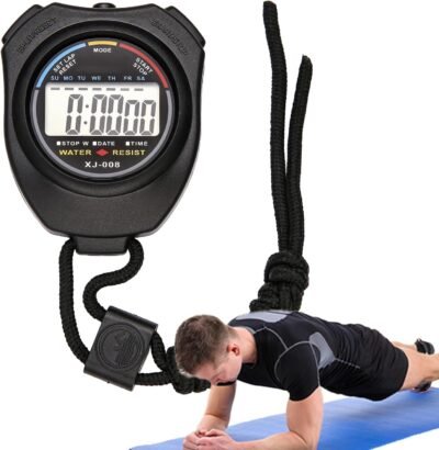 ポータブルスポーツウォッチ -多機能デジタルストップウォッチ、学生トレーニングタイマー | 大画面付きの防水ランニングと水泳ラップカウンター、ジム運動ルーチン用のサイレントオペレーションフィットネスクロック