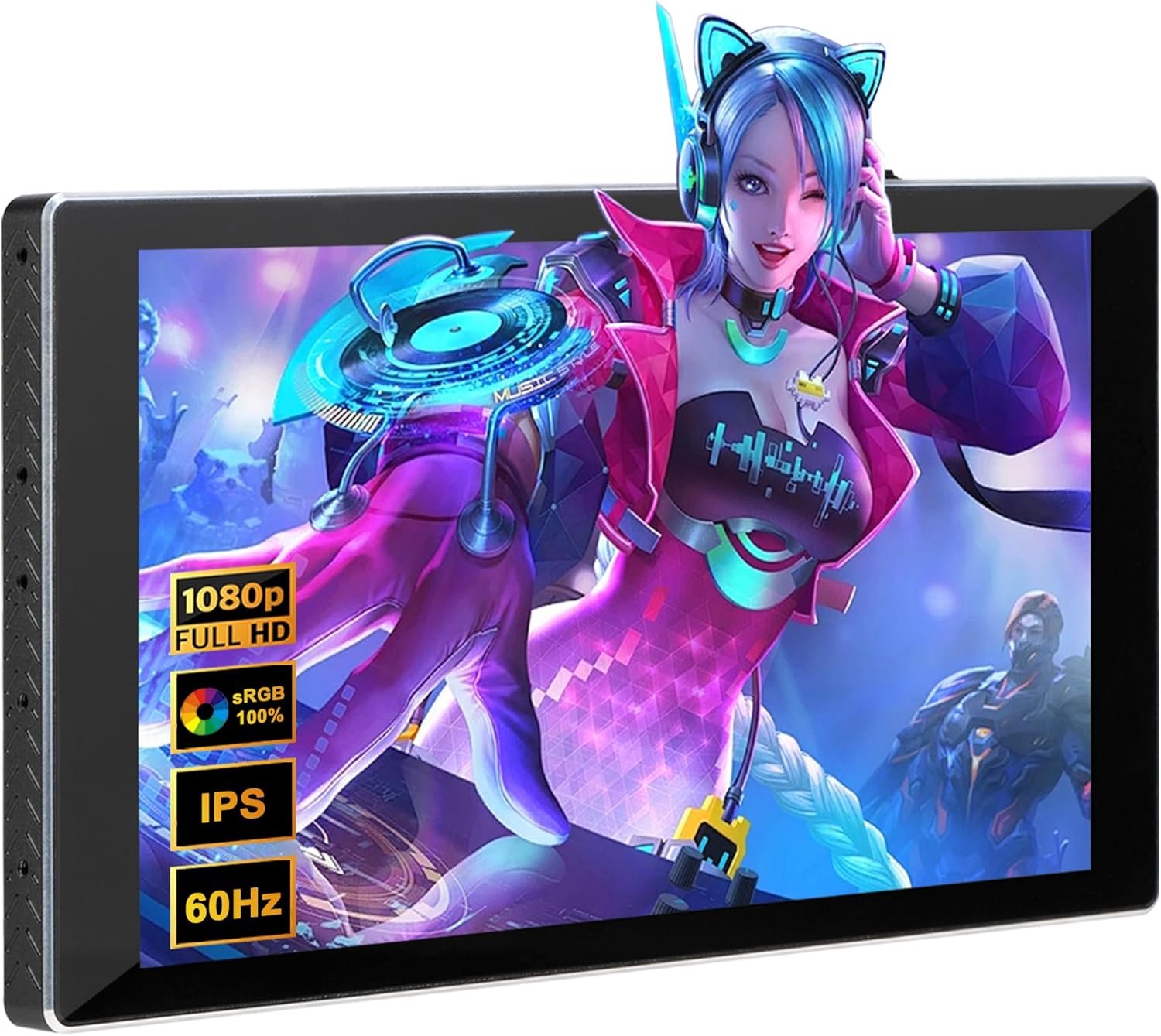 7 "ポータブルモニタータッチスクリーン、ミニモニターIPS 1080p(1920x1080)60Hz、LCDディスプレイセカンドスクリーンミニUSB C HDMIモニターゲームスイッチPS5 XboxラップトップPC Ultra Thin LightWeight(60Hz)