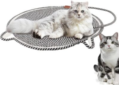 猫用のスクラッチパッド -耳を傾ける丸い水平面のスクラッカー| 耐久性のある家具プロテクター、屋内の子猫のための猫のベッド、おもちゃを再生し、休む場所、この環境に優しい猫スクラッチパッドは