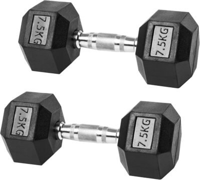 ヘックスダンベルセット、11.0-88.2 lbs(5-40 kg)、2のセット、滑り止めグリップ付きヘックスダンベル、ホームジム、フルボディトレーニング、上腕トレーニング