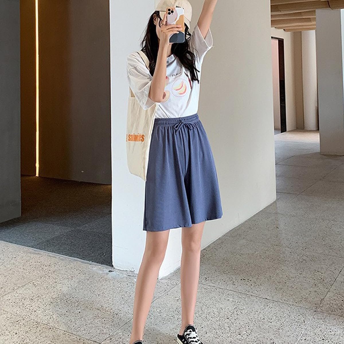 ショーツ、ショートパンツ、スポーツ、夏、女性、ハーフパンツ、半分の長さ、ポケット、カジュアル、ソフト、通気性、汗吸収性、速乾性、ヨガ、ランニング - 이미지 4