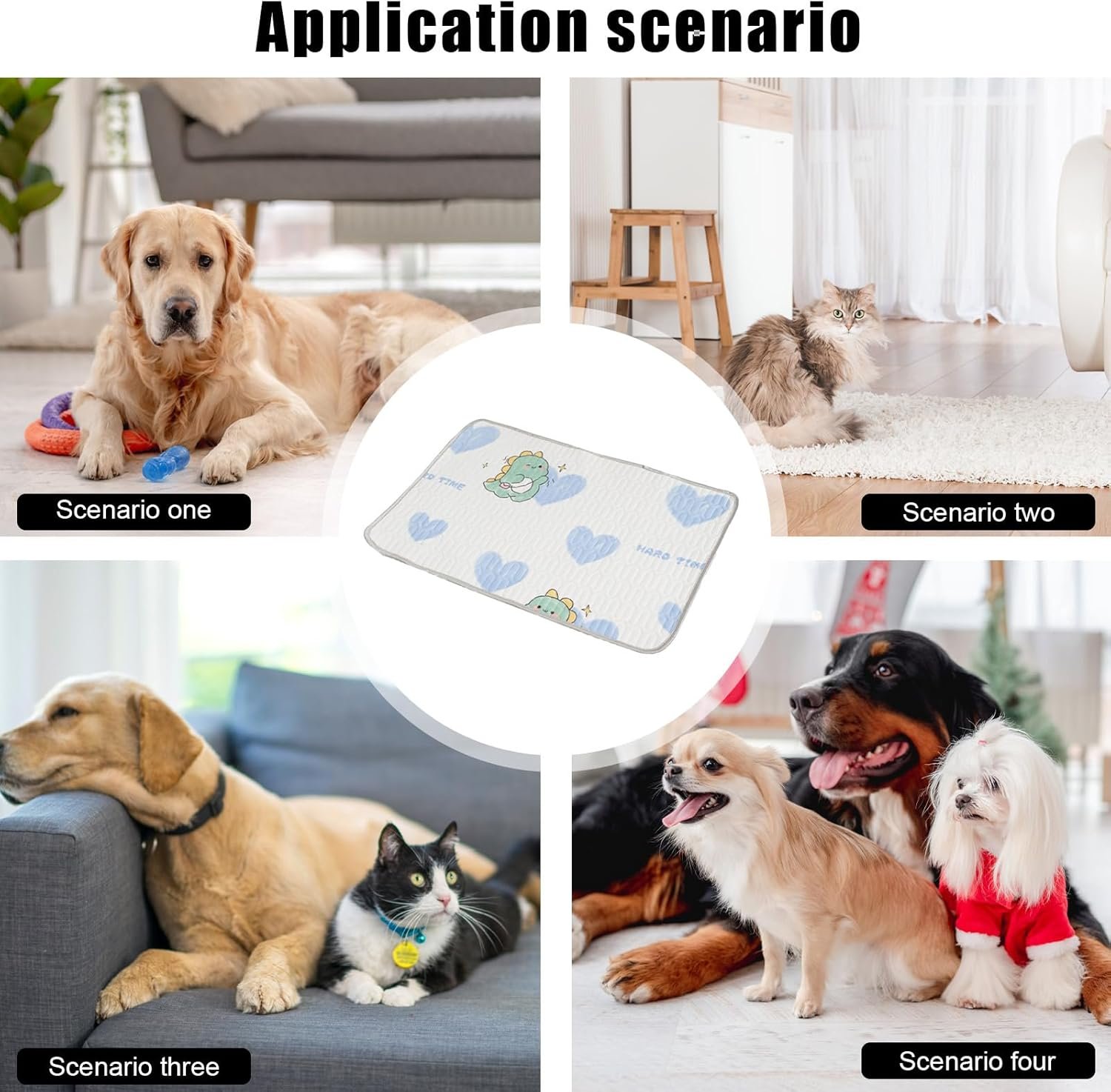 犬用の冷却マット、犬用の冷却パッド、冷却犬のベッド| 屋外アクティビティ用の防水洗える滑り止めのスクラッチプルーフペット家具車旅行 - 이미지 4