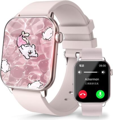 AMOLED大画面2025スマートウォッチ、スマートウォッチ、コール機能、Bluetooth 5.3、高精度、1.85インチ（1.85 cm）、メッセージ通知、DIYエクササイズモード、GPS機能、音声アシスタント