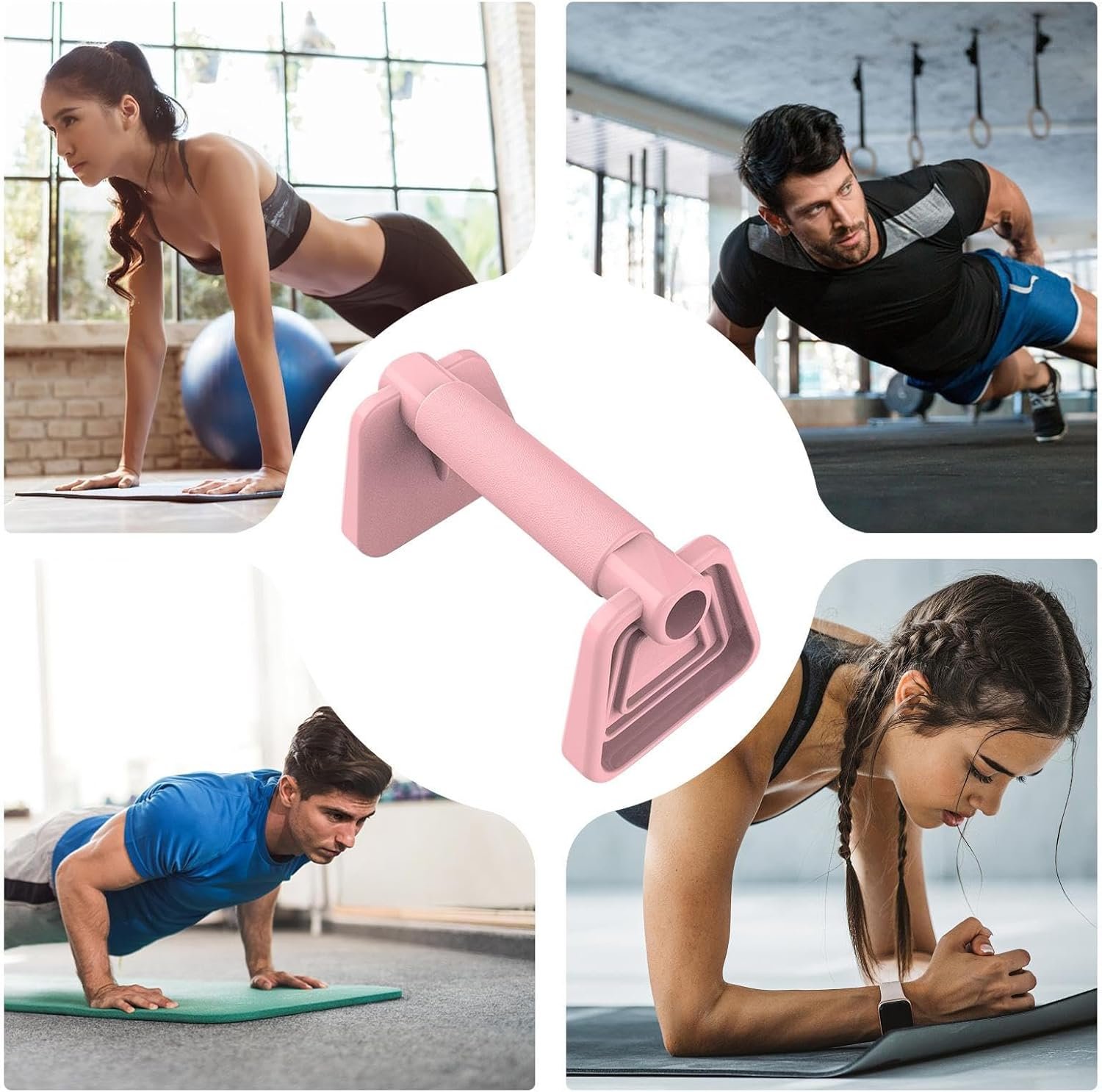 プッシュアップ -男性用プッシュアップバー| プッシュアップバー筋力トレーニング、人間工学に基づいたプッシュアップスタンドプレートフィットネスラック、腕立て伏せエクササイズ器具、フロアワークアウト、ポータブル、ホームジム、男性、女性、フィットネス用 - 이미지 6