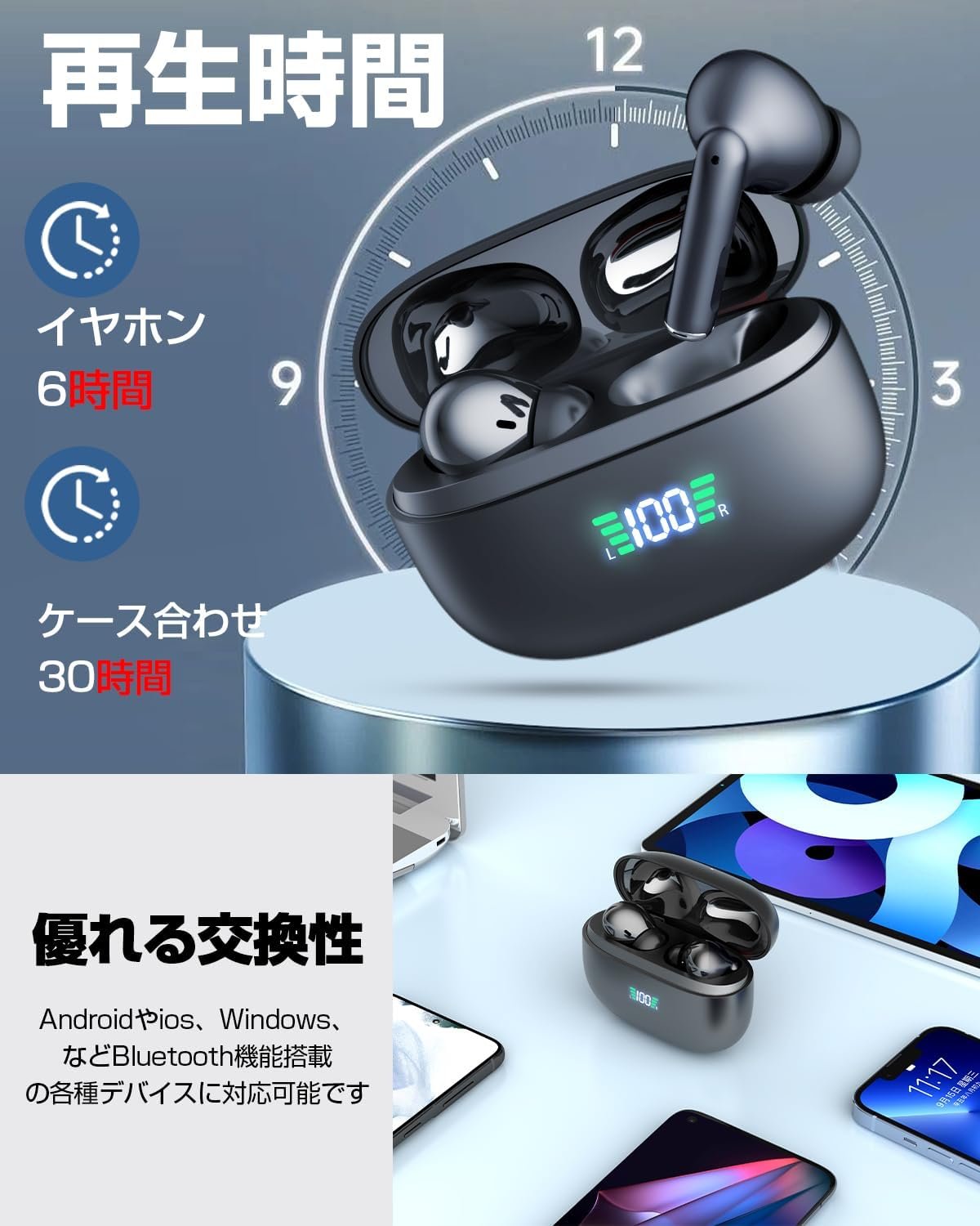 「業界の新しいスター」AIリアルタイム翻訳ワイヤレスイヤホン、Bluetooth 5.4、ANCノイズキャンセル、ハンズフリーコール、CVC 8.0コール、ENCノイズリダクション、HI-FI AAC Codec、Small、Bluetooth - 이미지 7