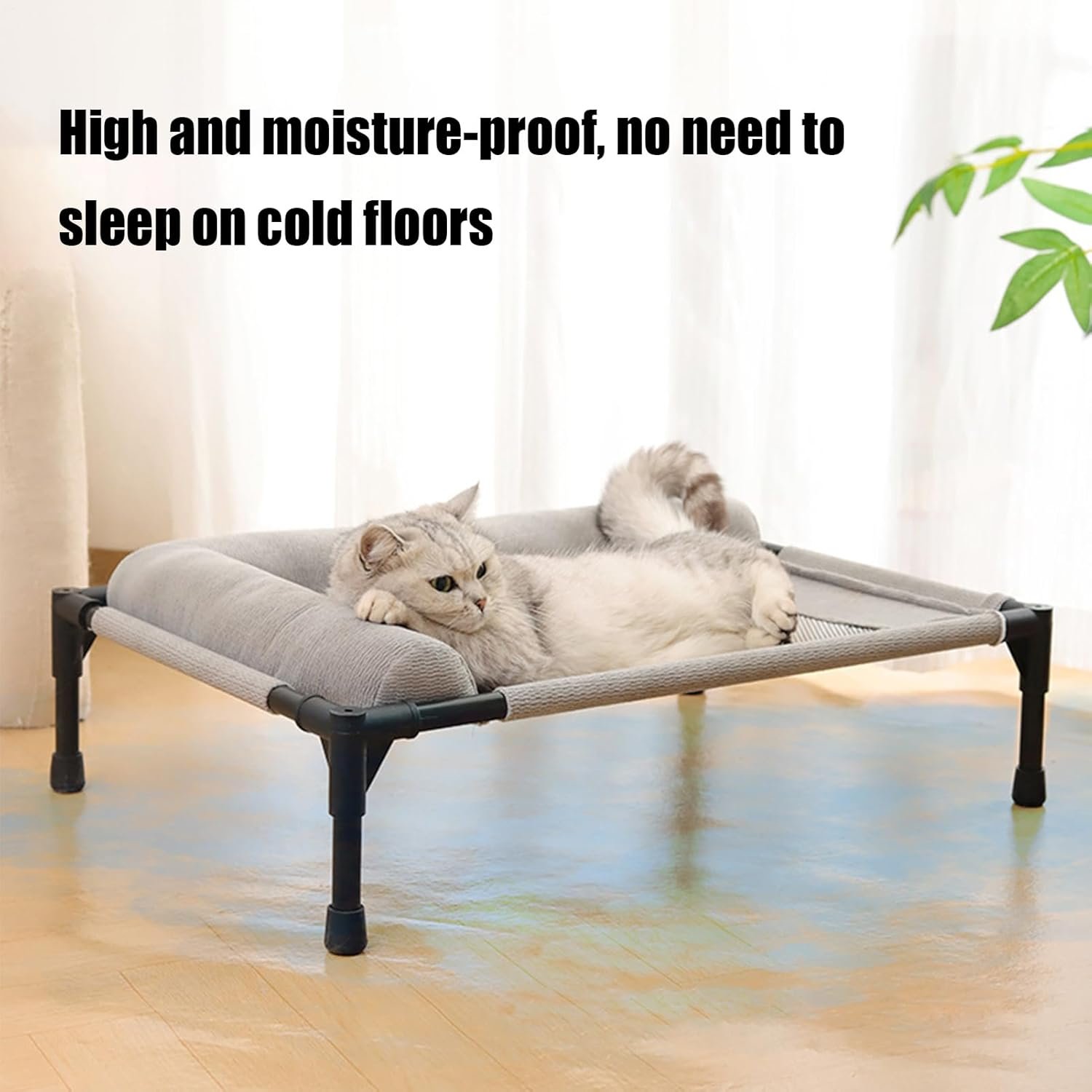 枕と通気性メッシュを備えた犬 - 屋内パティオキャンプ用の取り外し可能なペット家具ベッド、高犬のベッド枕と通気性メッシュの犬 - 屋内パティオキャンプ用の取り外し可能なペット家具ベッド - 이미지 3