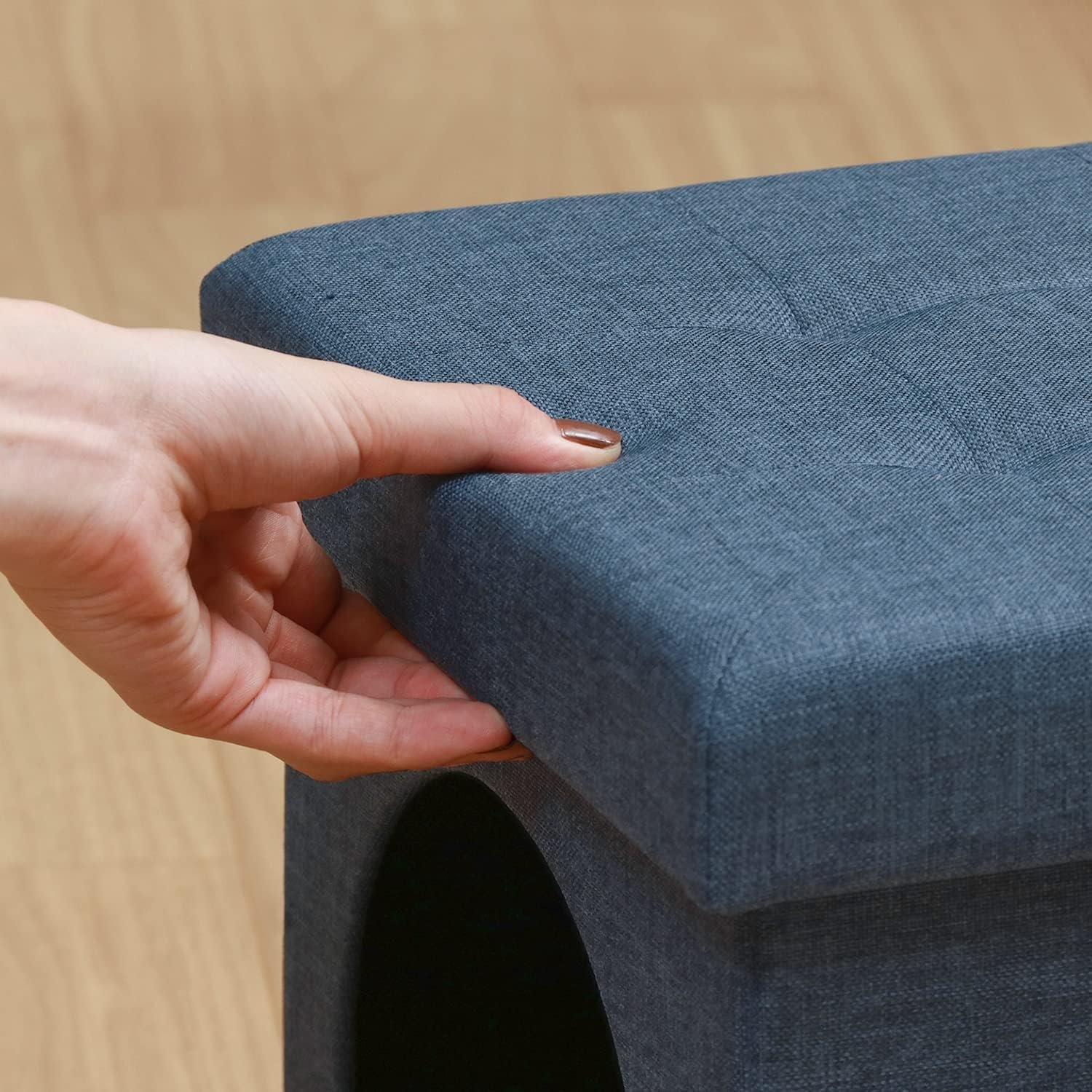 fujiboeki 53703ペットハウスストレージスツール(w x d x h):11.8 x 11.8 x 11.8インチ(30 x 30 x 30 cm)、ネイビー、ファブリック、折りたたみ、ミニ - 이미지 5