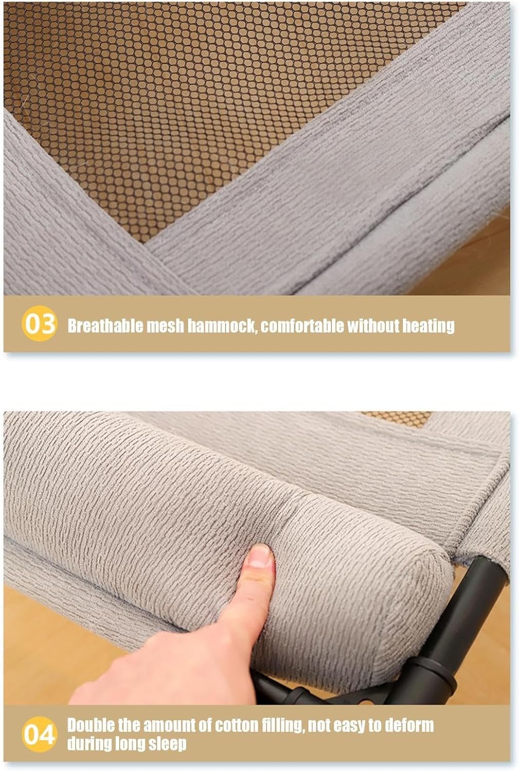 枕と通気性メッシュを備えた犬 - 屋内パティオキャンプ用の取り外し可能なペット家具ベッド、高犬のベッド枕と通気性メッシュの犬 - 屋内パティオキャンプ用の取り外し可能なペット家具ベッド - 이미지 6