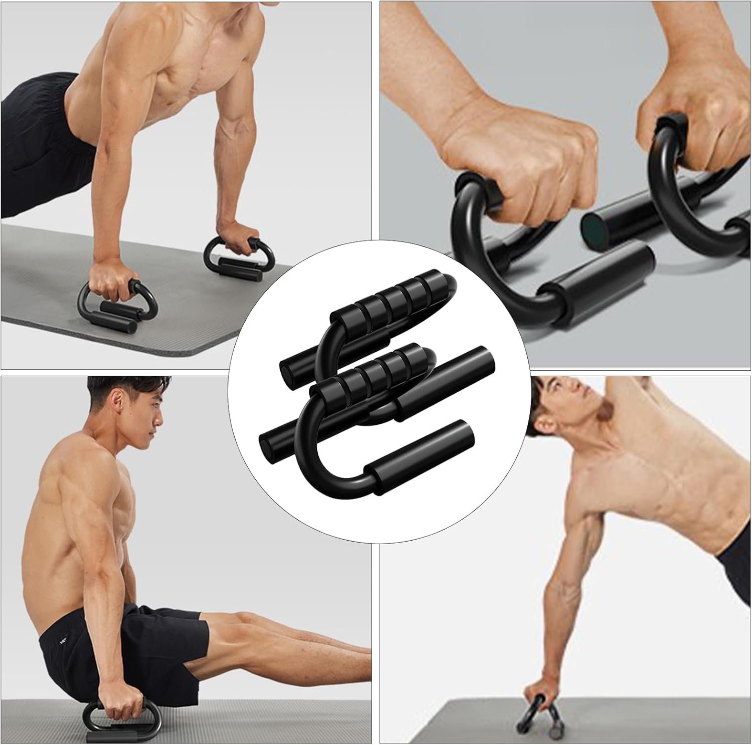 プッシュアップハンドル - 滑り止めのプッシュアップスタンド、フォームグリップバー|ホームフロアジムエクササイズルーチンでの胸部腕の肩の筋肉トレーニングのための快適なサポートグリップを備えたフィットネストレーニング機器 - 이미지 6