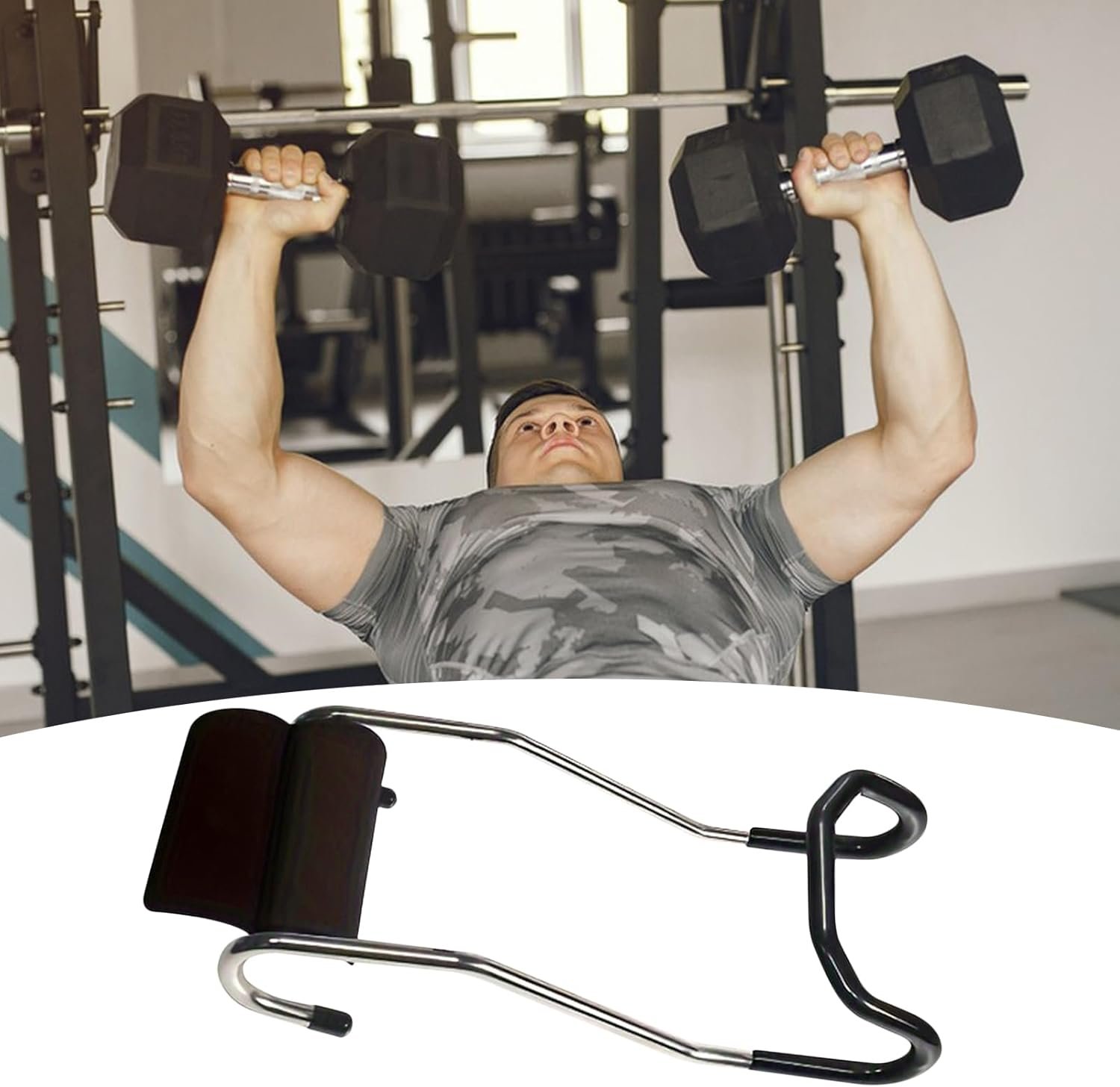 ダンベルフックスポッター -安全ベンチプレス器具、滑り止めダンベルフック滑り止めダンベルフックジム・ホーム用 スクワット・デッドリフト・ベンチワークアウトサポート - 이미지 3