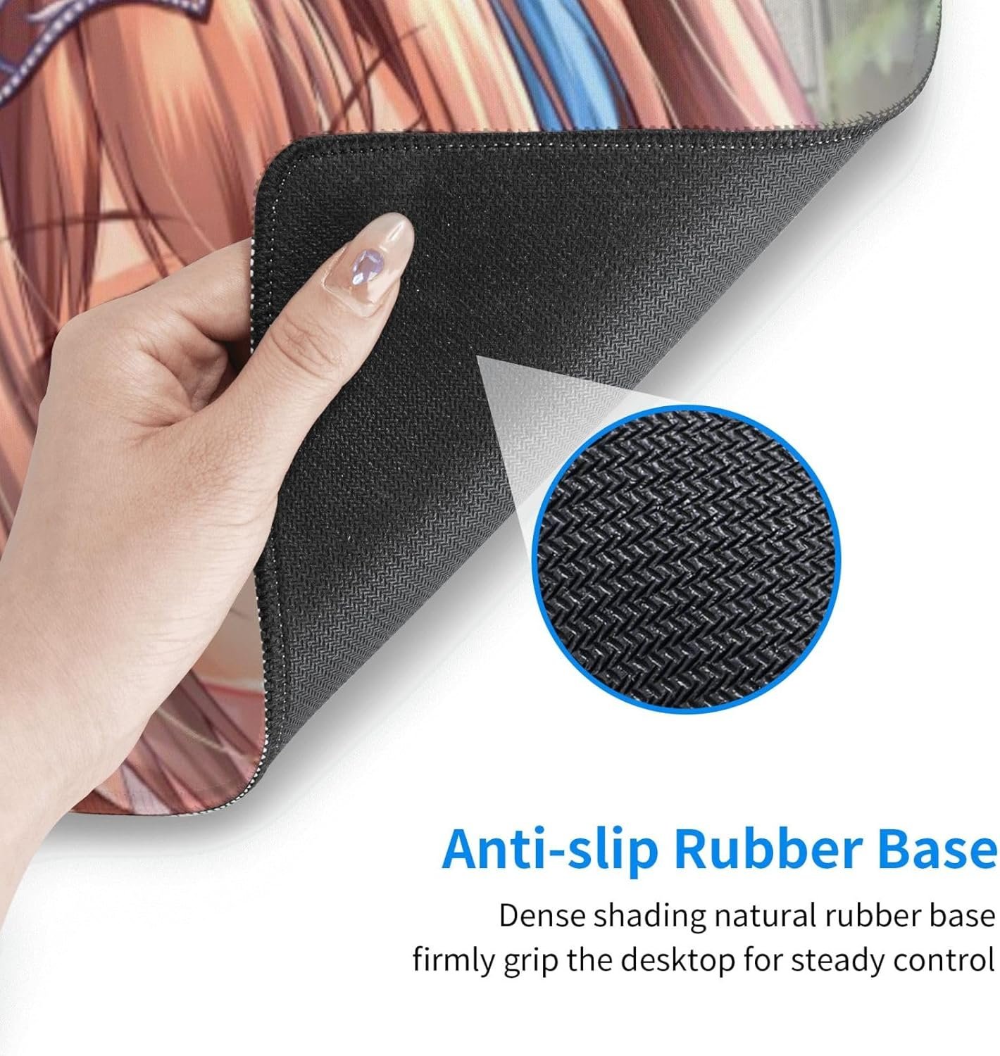 デスクマット、ダイワスカーレットホースの娘、大きなデスクパッド、滝忌避剤、マウスパッド、セクシーなキャラクター、ゴムゲーム、ゲーム用のキーボードパッド、オフィスまたは家庭用デスク保護コンピューターマットアンチスリップ互換性のあるオフィス用の液体 /熱 /ダストプルーフ互換性のあるマウスマウス多機能イージーケア機能エッジステッチ40*75CM - 이미지 6