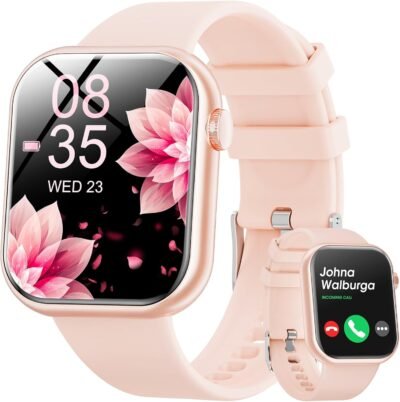 2025新しいパフォーマンススマートウォッチ、1.85 HDインチ、大画面、ノイズデシベル検出、携帯電話/時計サウンドスイッチング、iPhone互換＆Android互換、DIYダイヤル、Bluetoothコール機能