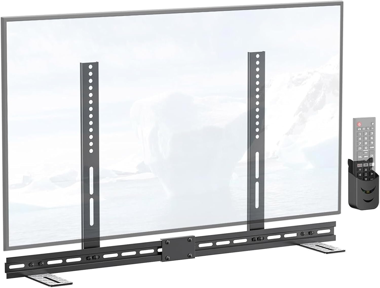 HDTVヘビーデューティメタルブラケットサウンドバーマウントリモートホルダースペース調整可能なサウンドバーマウントエクステンションヘビーデューティアイアンスタンド