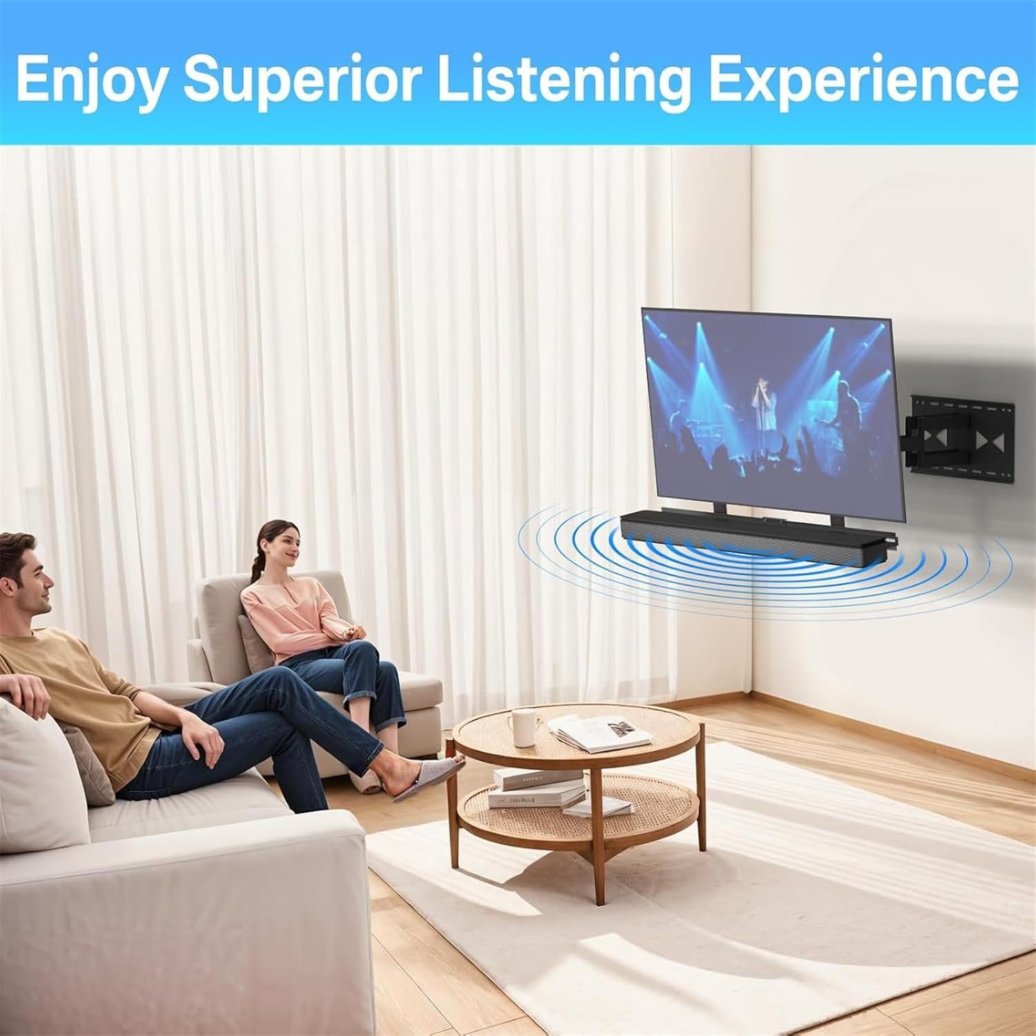 HDTVヘビーデューティメタルブラケットサウンドバーマウントリモートホルダースペース調整可能なサウンドバーマウントエクステンションヘビーデューティアイアンスタンド - 이미지 2