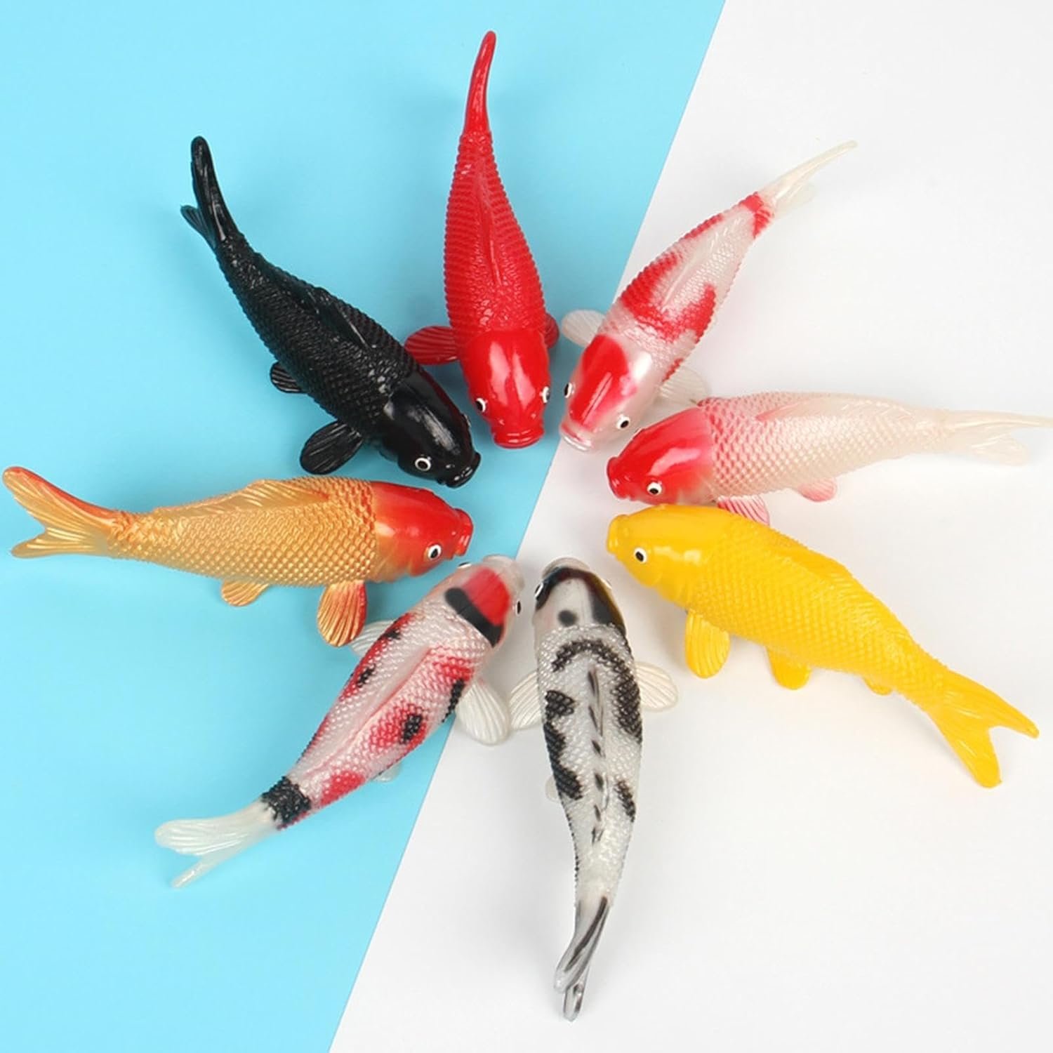 シミュレーション魚モデル装飾、 5個の魚の形の偽の魚、装飾水族館の魚5個| 流れるシーンの魚の飾り、庭の池、水槽、金魚鉢用 - 이미지 3