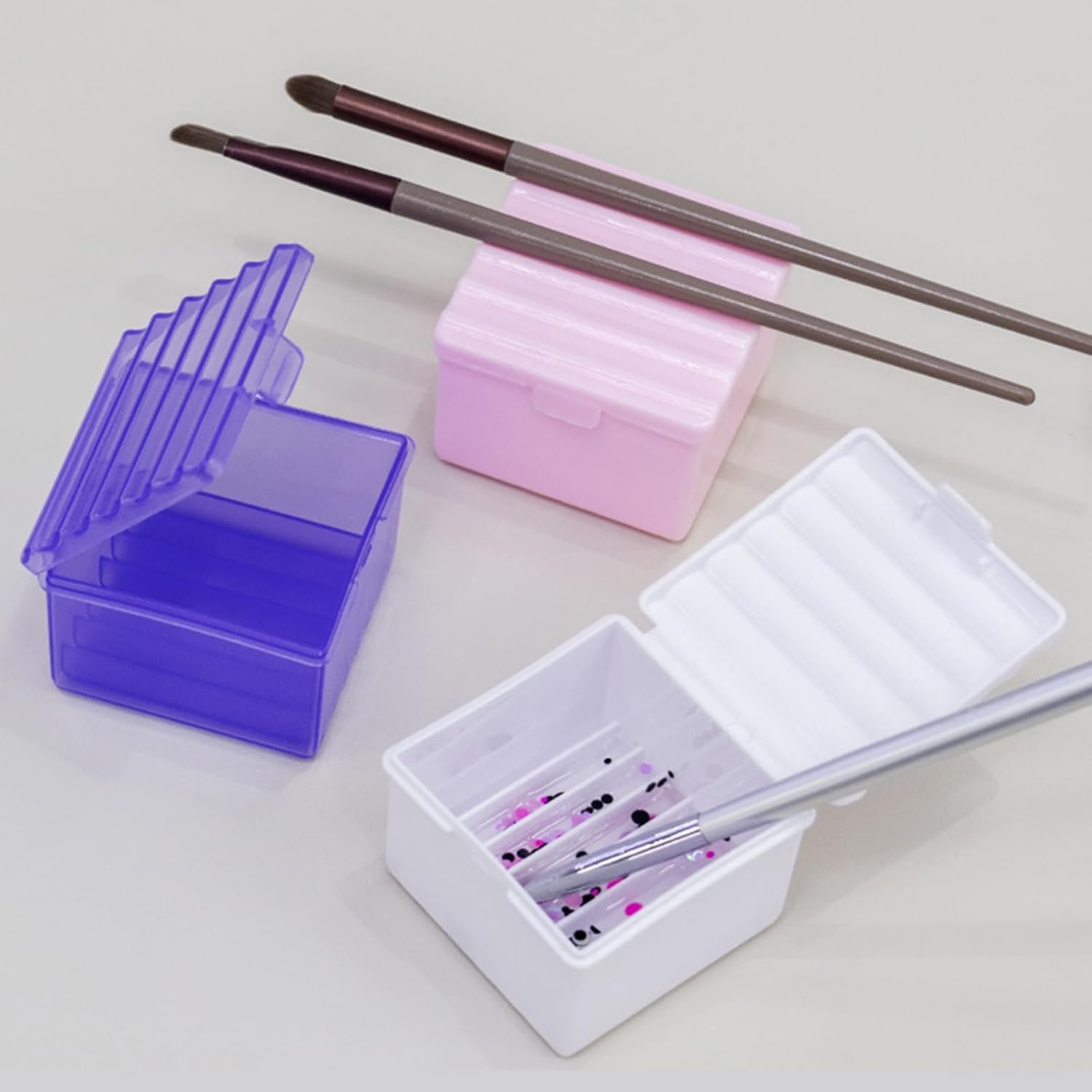 ネイルアートブラシホルダー リムーバーカップ ネイルブラシクリーナーコンテナ ブラシクリーナークリーナー ネイルアートブラシクリーナーカップ - 이미지 3