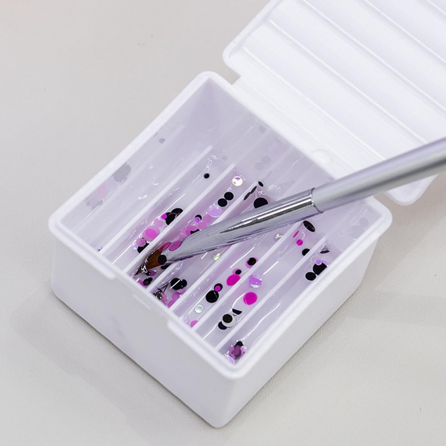 ネイルアートブラシホルダー リムーバーカップ ネイルブラシクリーナーコンテナ イマージョンブラシクリーナー ネイルアートブラシクリーナーカップ - 이미지 3