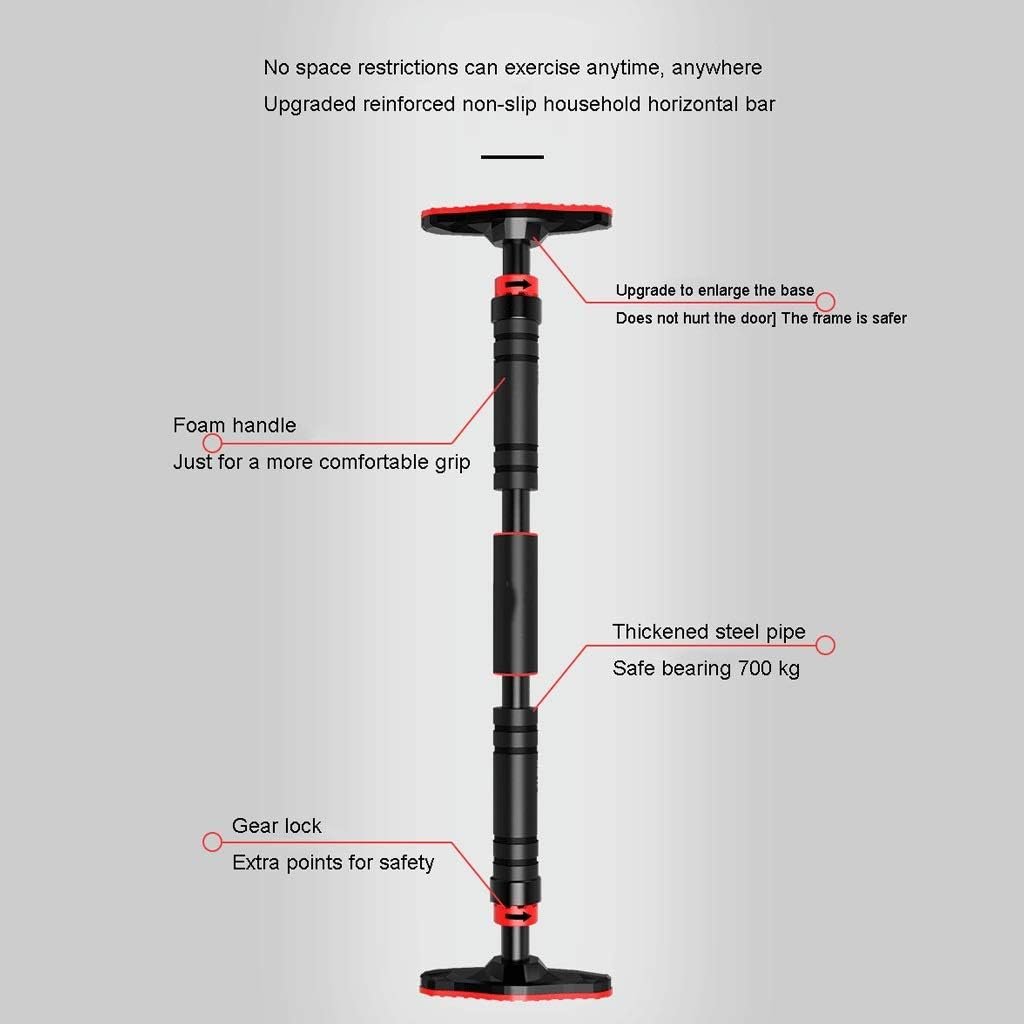 チンアップバー、ホームエクササイズ、フィットネスワークアウトバー、ネジなし、簡単な設置、上半身のあごの上昇バー、調整可能な幅、1メートル、キッズリング、筋力トレーニング、プルアップバー - 이미지 3