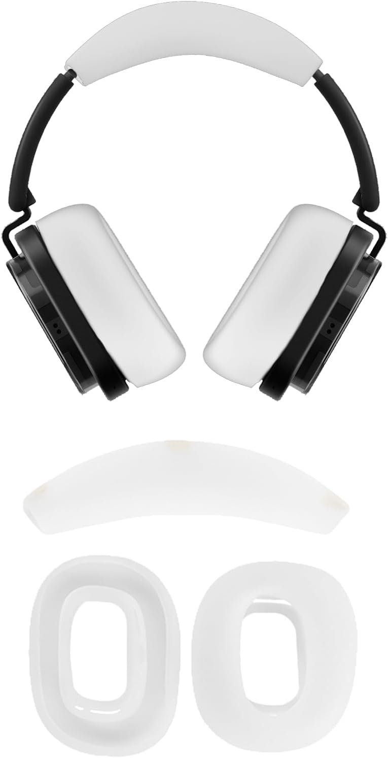 For NOTHING Headphone(1) カバーケース for NOUKAJU NOTHING Headphone(1) イヤーパッド/ヘッドバンド保護ケース シリコーン素材 傷つきにくい 防塵 落下防止 洗える 2-in-1 (ホワイト)