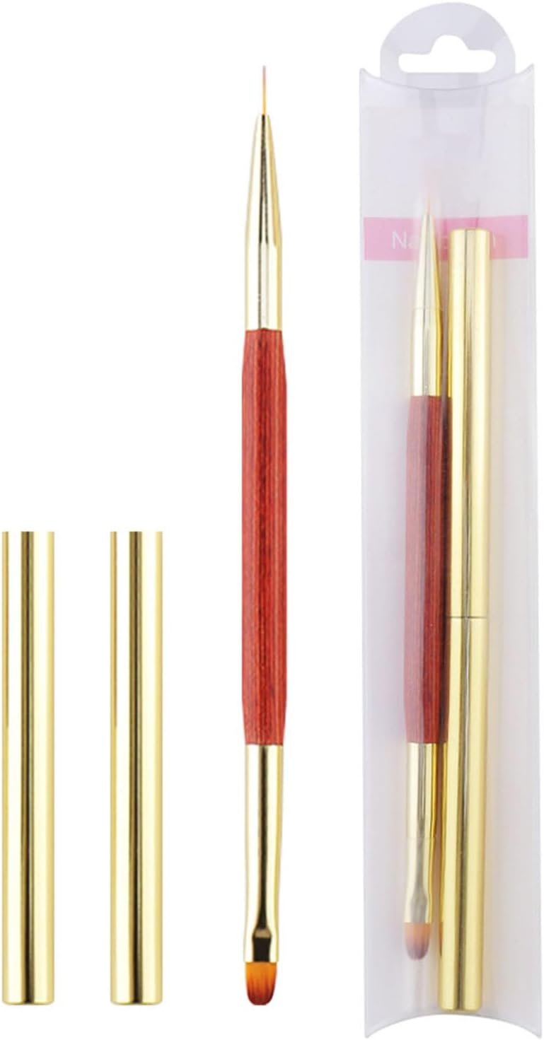 ダブルエンドネイルアートブラシジェルポリッシュネイルアートデザインペン絵画ツールライナーブラシドットペンネイルデザインブラシ - 이미지 3