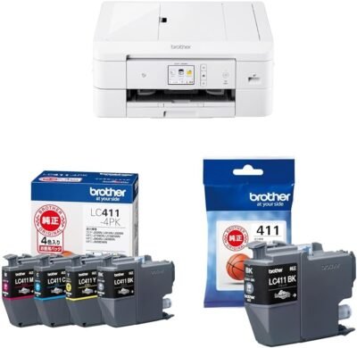 ブラザー PRIVIO プリンター A4インクジェット複合機 DCP-J928N-W (ホワイト/Wi-Fi/自動両面印刷/ADF/ラベル印刷/2023年モデル) + [Brother Genuine] インクカートリッジ 4色パック（エコパッケージ）