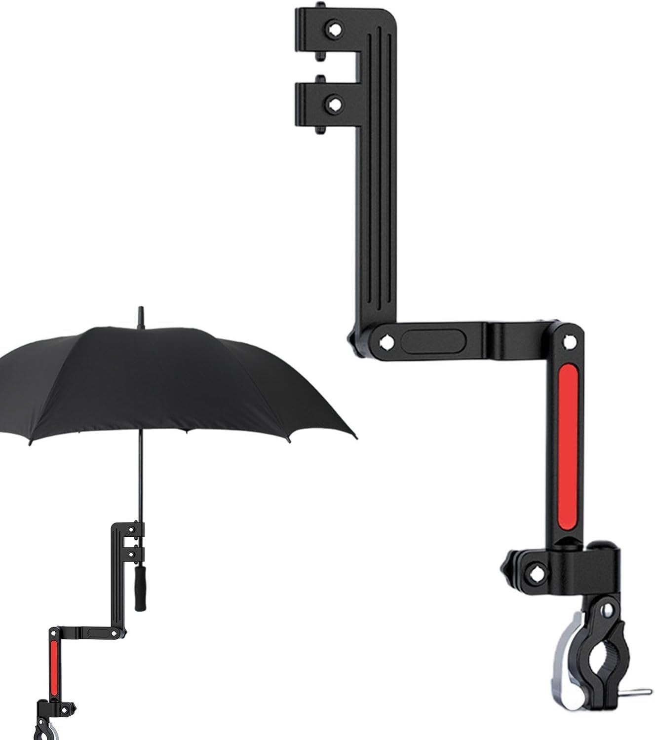 自転車傘ホルダー、ベビーカー傘ホルダー | 自転車傘ホルダーVista Cart サンシェードスタンド、高耐久ゴルフプッシュカート傘ホルダー、モビリティスクーター、ベビーカー、車椅子用傘スタンド - 이미지 8