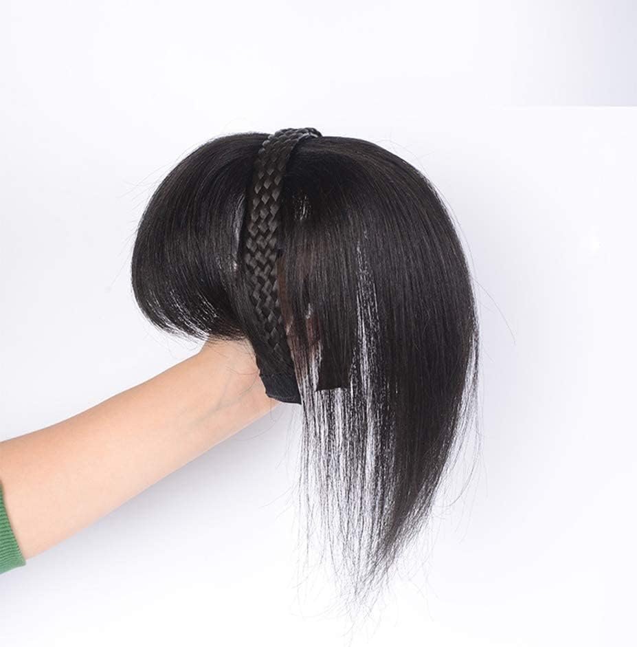 前髪ウィッグ 人毛100% 三つ編み付き エアリーバング 部分ウィッグ エアリーフェイビンヘア フェイビン (ブラック) - 이미지 3