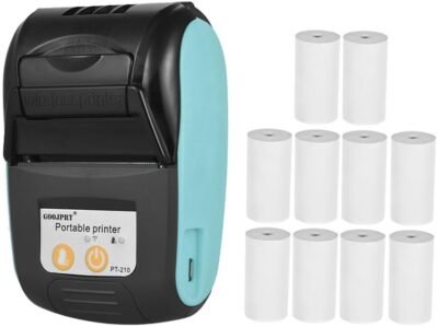 サーマルプリンター PT-210 ポータブルサーマルプリンター ハンドヘルド 58mm レシートプリンター 小売店 レストラン 工場 物流用 10ロール
