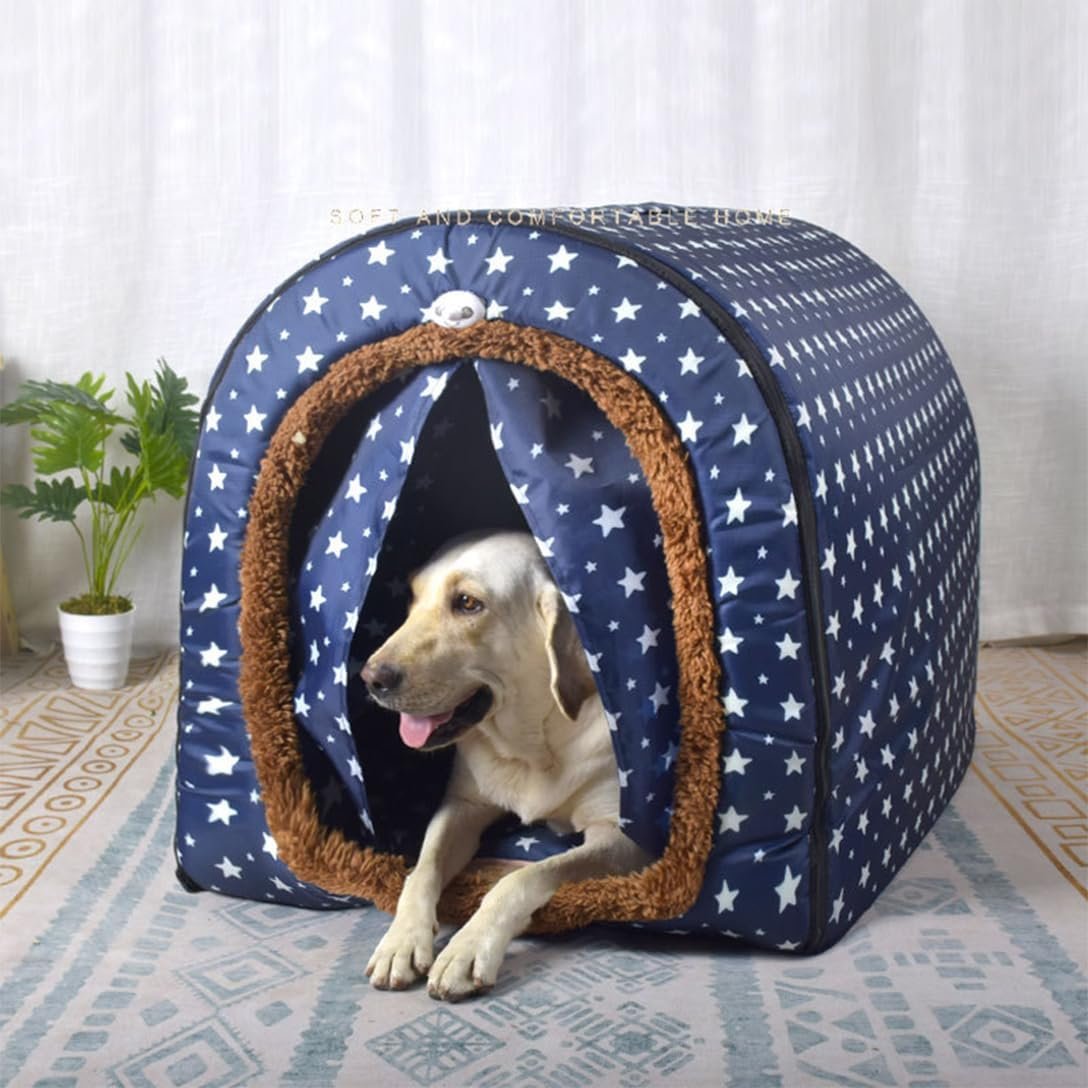 犬ベッド 犬小屋 猫ハウス ペットベッド ペットハウス ドーム型 ペットクッション 犬猫用 洗える 寝場所 保温 防寒 暖かい 取り外し可能 ペット用品 ふわふわ 冬 - 이미지 2