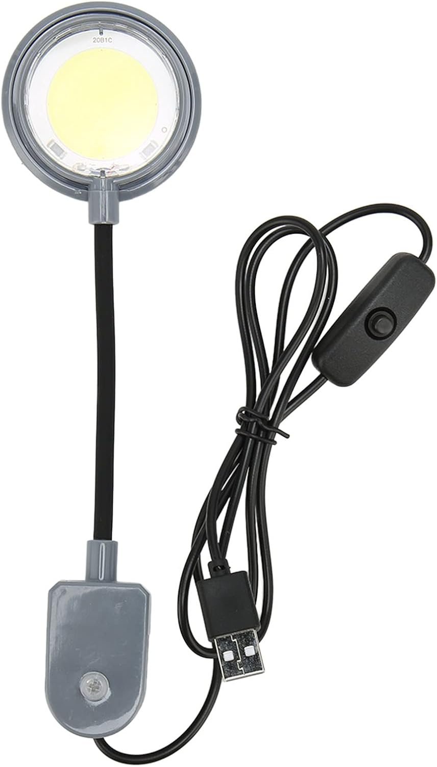 クリップ式水槽ライト 高輝度LED水槽ランプ 360度調節可能なホース付き 淡水・海水・植物育成用 ソフトライト プラスチック ホワイトブルー