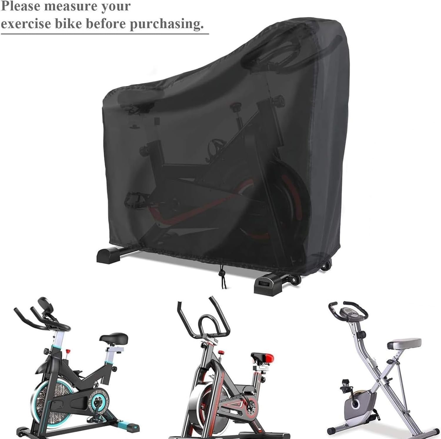 S-DEAL 屋外防水エクササイズ バイク カバー - 420D フィットネス バイク カバー |防塵防風ガード 調節可能なストラップ付き マウンテンバイク ロードバイク オートバイ用 - 이미지 6