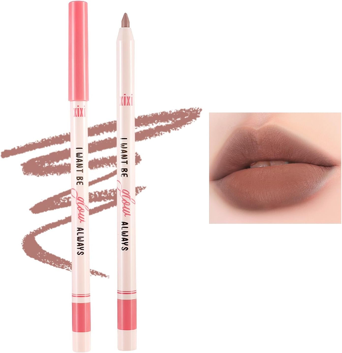 Erinde リップライナー/ペンシルリップメイクアップマットティント人気の落下防止防水リップペンスムーズな長期的なナチュラルミストリップ 03#Shibuya Lovers