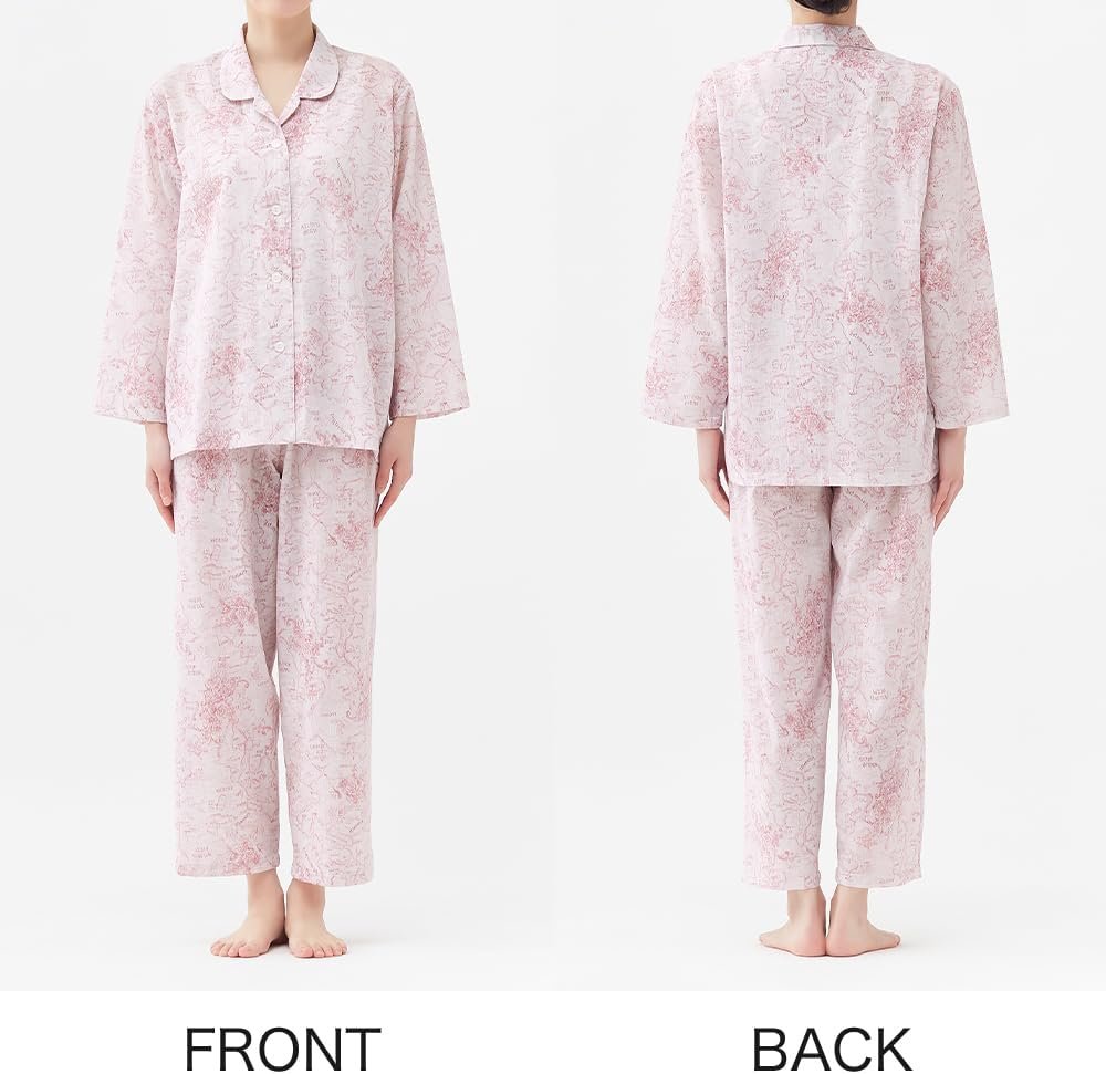 グンゼ(GUNZE) パジャマ 長袖長ズボン(袖・足口ゴム穴あり) 吸汗速乾 エコ ツインレット歯ブラシ 日本製 レディース - 이미지 3